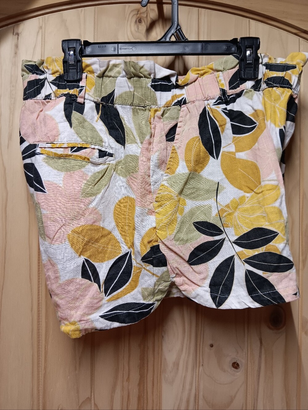 Rachel Zoe White Floral Leaf Paperbag Waist Shorts